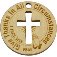 Give Thanks Pray Wooden Coins (Pkg of 10)