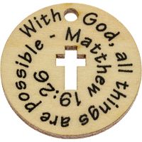 With God All Things Possible Wood Coins (Pack of 10)