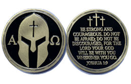 Be Strong and Courageous Joshua 1:9 - Armor of God Coin