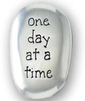 One Day At a Time Worry Pocket Stone Pewter