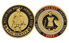Armor of God Pray Always Challenge Coin