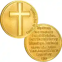 Cross in My Pocket Coin, Pocket Cross 22K Gold-Plated