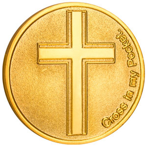 Cross In My Pocket Coin 22K Gold Plated