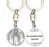 Loves Me Guardian Angel Keychain