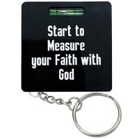 Black Start to Measure your Faith in God Tape Measure Keychain