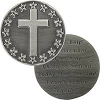 Cross Coin with Prayer - Pocket Prayer Coin