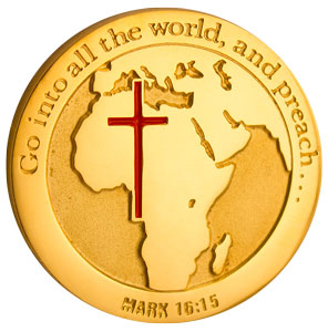 Great Commission Mission Pocket Coin. Gold plated.