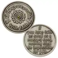 Matthew 17:20 Mustard Seed Coin, Faith Pocket Tokens