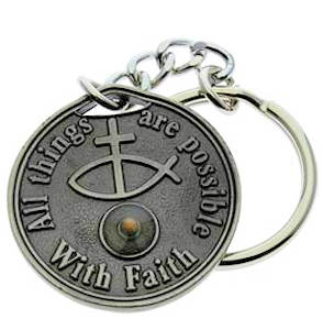 Mustard Seed Pewter Key Chain