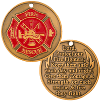 Firefighter Prayer Challenge Coin Fireman Gifts