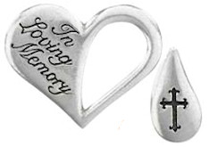 Memorial Tear Token Heart Shaped