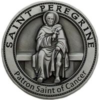 St. Peregrine Cancer Coin Silver Pewter