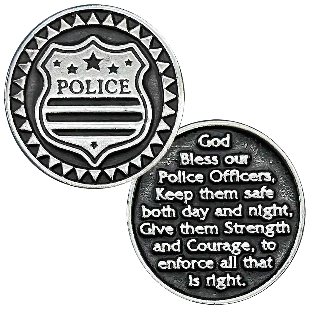 Police Blessing Prayer Coin - Front