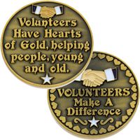 Volunteers Make a Difference Coin Gold Thank You