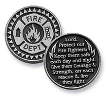 Fire Department Prayer Coin FireFighters