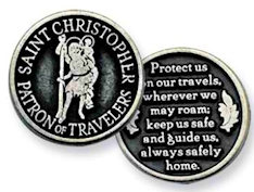 Coins Saint Christopher Traveler Protect Us