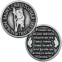 Coins Saint Christopher Traveler Protect Us