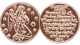 Guardian Angel Protect Us Rose Gold Coin