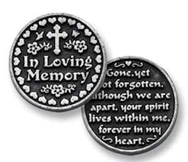 Coin - In Loving Memory with Cross