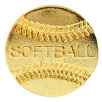 Gold Softball Pin, Softball Lapel Pins, Softball Gifts