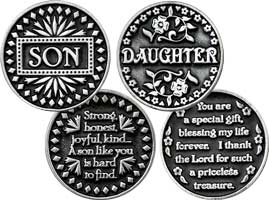 Family Coins - Son, Daughter, Godmother and More