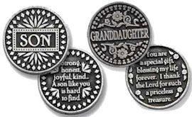 Son, Daughter, Grandson, Granddaughter, Godmother Coins