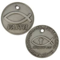 Faith Jesus Fish Coin All Things Through Christ