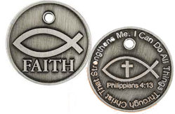 Faith Jesus Fish Coin All Things Through Christ