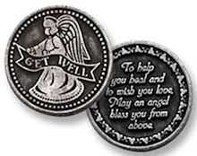 Heal Get Well Angel Pewter Coin