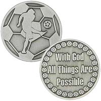 Soccer Coin With God All Things Are Possible - Soccer Gifts