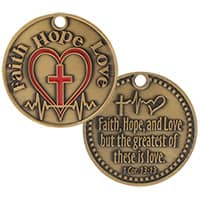 Faith, Hope and Love, 1 Cor. 13:13 Inspirational Coins