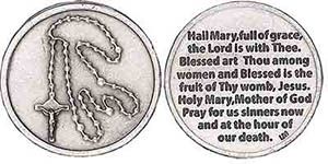 Rosary Pocket Coin Silver - Hail Mary 