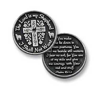 Lord is My Shepard Coin Bible Quote