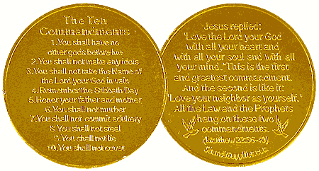Ten Commandments Coins Gold