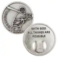 Silver Plated Baseball Coin - Baseball Challenge Coin