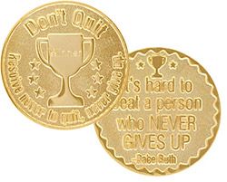 Don't Quit Never Give Up Sports Coin  