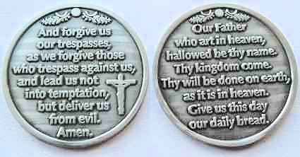Our Father Prayer Coin Catholic