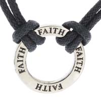 Faith Circle Necklace Silver