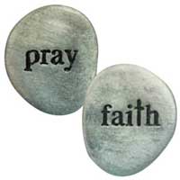 Pray Faith Pewter Worry Stone - Pray Stone, Faith Stone