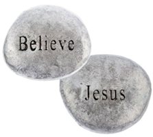 Jesus / Believe Pocket Stones Pewter