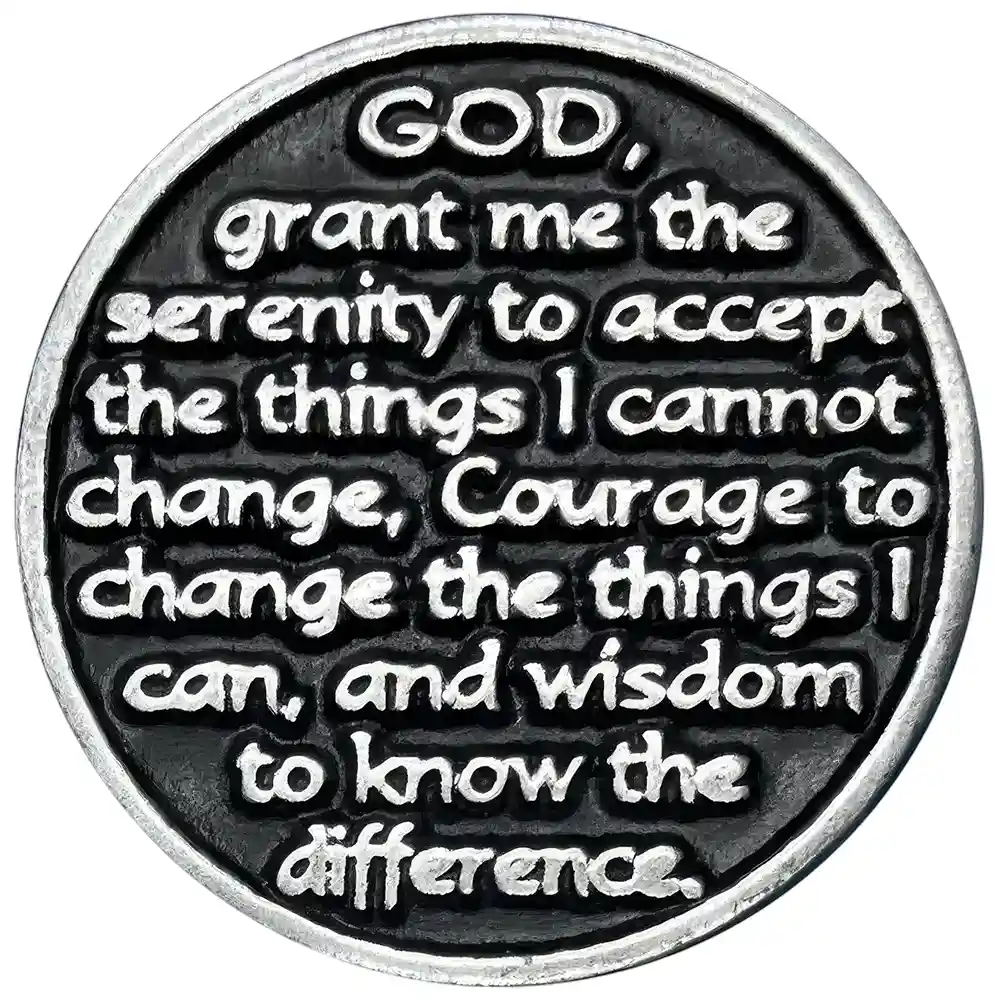Praying Hands Serenity Prayer Coin - Back
