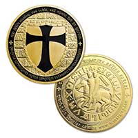 Gold Knights Templar Coin Black Accent