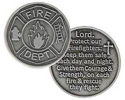 FireFighters Prayer Pocket Coin Pewter