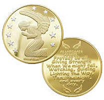 Gold Guardian Angel of Protection Coin