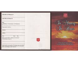Salvation Army Promotional Folder for In Memory (100)