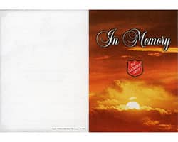 Salvation Army In Memory Acknowledgement Card