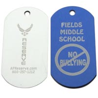 Custom Color Coated or Anodized Aluminum Dog Tag - Laser Engraved