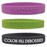 Custom Silicone Bracelets-Debossed or Embossed