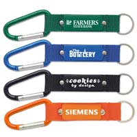 Custom Engraved Keychain w/Carabiner & Mesh Strap