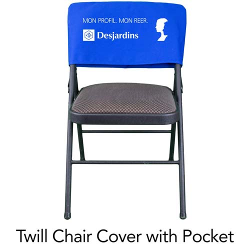Custom Screen Printed Twill Chair Covers with Pocket